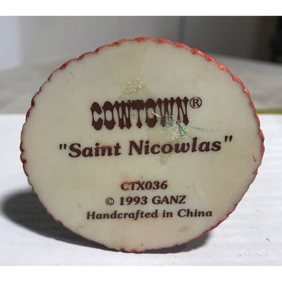 Ganz Cowtown Figurine Saint Nicowlas 1993 Figurine Handcrafted 2.75" - Picture 6 of 8